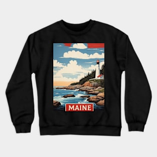 Maine United States of America Tourism Vintage Poster Crewneck Sweatshirt